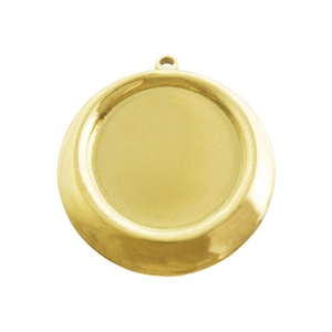 Golden 304 stainless steel round pendant tray base for DIY jewelry making