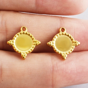 304 stainless steel diamond pendant connector with beaded edge for DIY necklaces