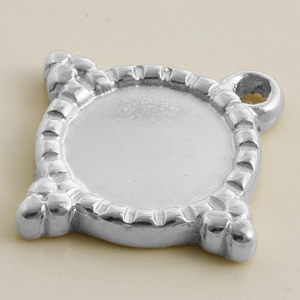 Close-up of diamond-shaped 304 stainless steel pendant for DIY jewelry making