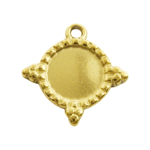 304 stainless steel french diamond pendant for diy necklaces with gold plating finish