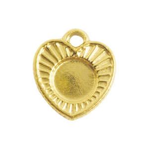 Hartvormige hanger van 304 roestvrij staal met gouden plating en radiale textuur voor sieraden