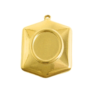 Golden 304 stainless steel hexagonal pendant tray charm for DIY necklace jewelry making