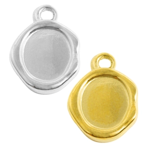 Base De Pendentif Martelée Style Sceau De Cire Ronde Irrégulière En Acier Inoxydable 304 Vintage Pour Bijoux DIY
