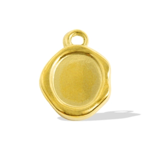 Détail d'un pendentif sceau de cire doré irrégulier en acier 304 pour bijoux DIY