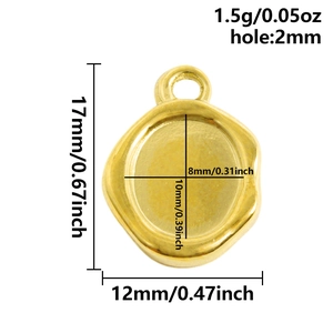 Vue détaillée du support pendentif ovale en acier doré 17x12mm pour création de bijoux DIY