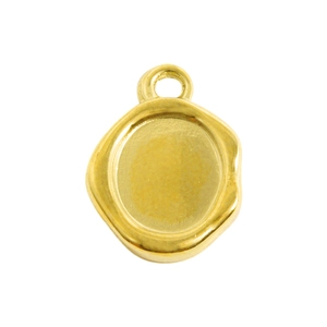 Pendentif ovale minimaliste en acier inoxydable doré pour la création de bijoux DIY