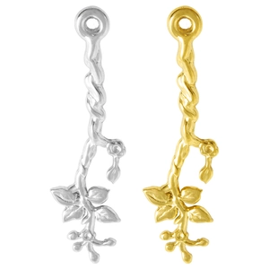 304 Stainless Steel Flower Branch Leaf Pendant 18K Gold Plated DIY Jewelry Making Charms For Necklace Bracelet Women Accessories