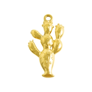 Colgante de cactus de acero inoxidable 304 pulido en oro para collares y joyas DIY