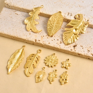 Pendentifs en acier inoxydable 304 fleurs et feuilles pour création de bijoux DIY