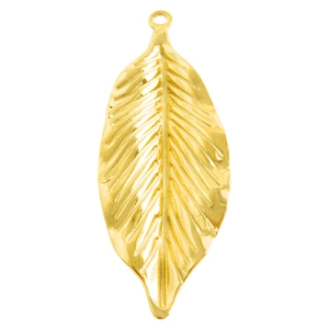 Pendentif feuille en acier inoxydable 304 doré avec veines naturelles pour bijoux DIY