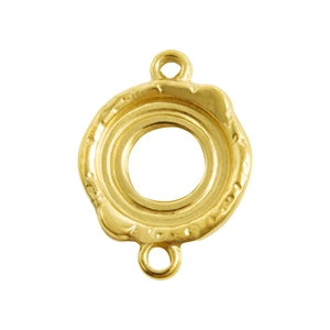 Round 18K gold-plated 304 stainless steel wax seal pendant with double link rings