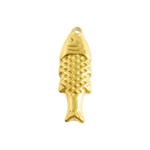 Pendentif poisson en acier inoxydable 304 doré avec écailles en relief pour bijoux DIY