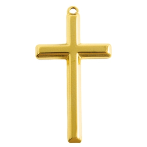 Polished 304 stainless steel gold cross pendant with smooth edges for DIY jewelry making