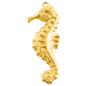 Ciondolo a forma di cavalluccio marino in acciaio inossidabile placcato oro 18k