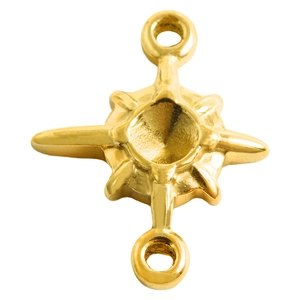 18K gold plated 304 stainless steel eight-pointed star pendant with dual connecting rings