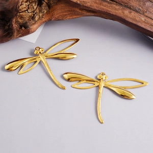 Collana con Pendente a Forma di Libellula Grande 3D in Acciaio Inossidabile 304 Placcata in Oro 18K Gioielli per Donna