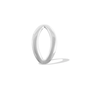 Détail du pendentif géométrique ovale ajouré en acier inoxydable 304 argenté poli