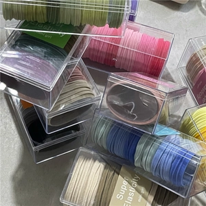 Colorful high-elasticity hair ties set in a transparent box for daily hairstyles