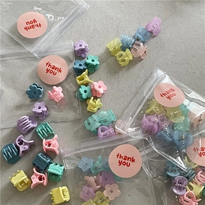 Jelly Plastic Flower Hair Clips Macaron Cream Color Mini Hair Claws For Women Girls Bangs Side Hair Accessories