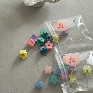 10-piece set of small flower hair clips in macaron colors with gift packaging
