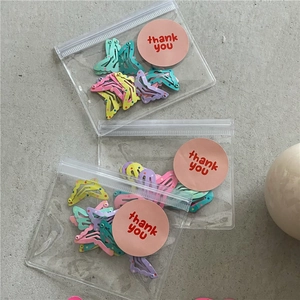 Polka dot metal hair clip set with star and wave shapes in macaron pastel colors