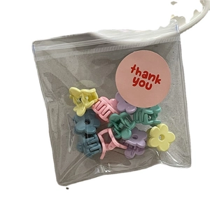 Set of 10 colorful jelly flower hair clips in cute matte finish gift packaging
