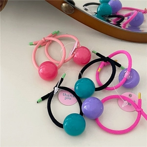 Colorful jelly bead hair ties set with high elasticity and cute thank you tags