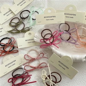 Süße Schleife Haargummis Wildlederimitat Elastische Zopfgummi Mädchen Koreanischer Stil Haarschmuck Für Den Alltag