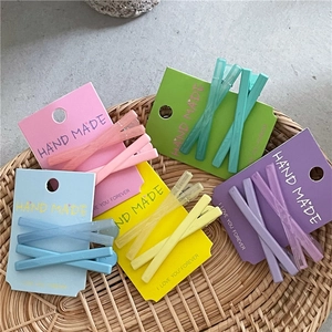 Pinces à Cheveux Croisées en Plastique Couleur Macaron Fraîche Pinces à Bec de Canard en Résine Mate pour Femmes Filles Accessoires de Coiffure