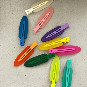 Set of 10 colorful matte jelly hair clips in various vibrant summer candy colors