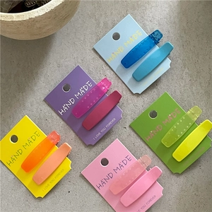 Lot de barrettes à cheveux géométriques colorées en plastique tons acidulés