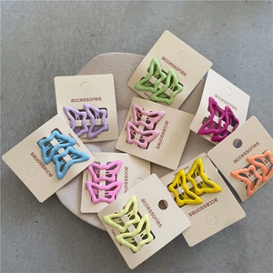 Cute Alloy Butterfly Hair Clips For Girls Women Colorful Painted BB Clips Set Of Two Sweet Hairpins Headwear Accessories