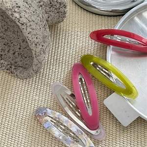 Fermagli per Capelli in Acetato Ovale Freschi e Dolci per Donna Ragazze Stile Coreano Motivo Marmo Fermaglio a Scatto Accessori