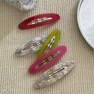 Set di 5 fermagli per capelli BB ovali in acetato con motivi marmorizzati colorati