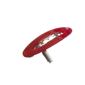 Elegante fermaglio per capelli ovale rosso in acetato con dettagli artigianali francesi