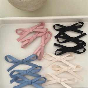 Handmade Fabric Bowknot Hair Clip Sweet Korean Style Ribbon Duckbill Clip For Women Girls Daily Hair Accessories