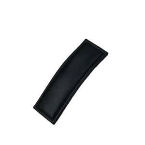 Chic black PU leather geometric hair clip with premium litchi texture and fine stitching