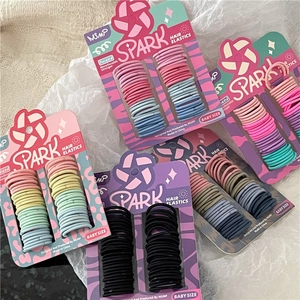High Elasticity Baby Hair Ties Set For Kids Mixed Colors Durable Handmade Fabric Hair Elastics Ponytail Holders Hair Accessories
