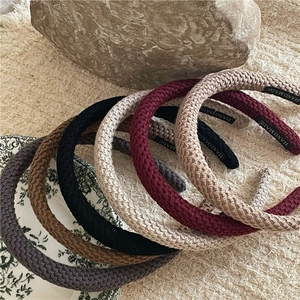 Thick knitted padded headbands in multiple colors with handmade diamond texture