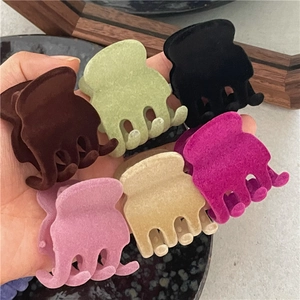 Set di mini mollette per capelli colorate con finitura floccata e texture vellutata opaca