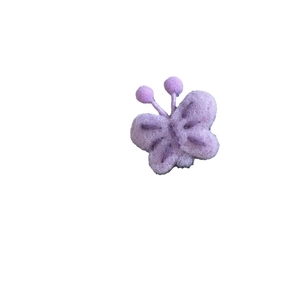 Barrette papillon en feutre violet pour fille avec ailes 3D et texture en peluche