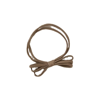 Élastique à cheveux double marron café minimaliste avec un petit nœud fait main