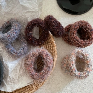 Women Plush Blended Hair Ties Thick Soft Scrunchies High Elastic Ponytail Holders Handmade Winter Fashion Hair Accessories