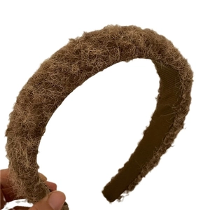 Plush wide headband in dark brown faux fur with non-slip lining for sweet girls