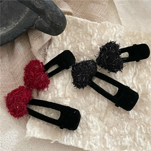 Barrettes à Cheveux Cœur Doux Flocage Bec de Canard Style Coréen Automne Hiver Accessoires de Coiffure pour Femmes Filles