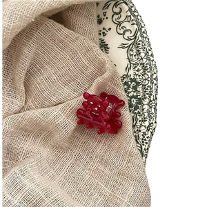 Mini pince à cheveux rouge double bonheur en acrylique brillant pour la mariée