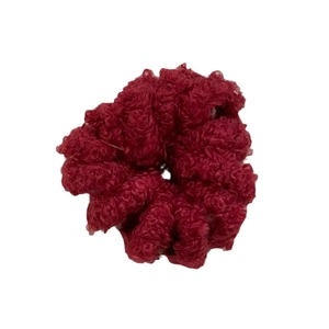 Élastique à cheveux en laine bordeaux en spirale pour queue de cheval style automne