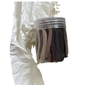 Lot de 25 élastiques à cheveux crème haute élasticité dans un bocal cylindrique clair