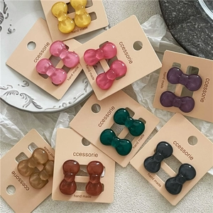 Mini Colorful Plastic Bowknot Hair Clips Sweet Candy Color Duckbill Clips Cute Hair Barrettes Accessories For Women Girls