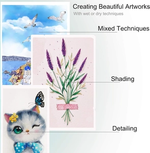 Macro view of watercolor pencil art techniques including shading and fine detailing